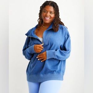 Aerie Down-To-Earth Quarter Zip Sweatshirt